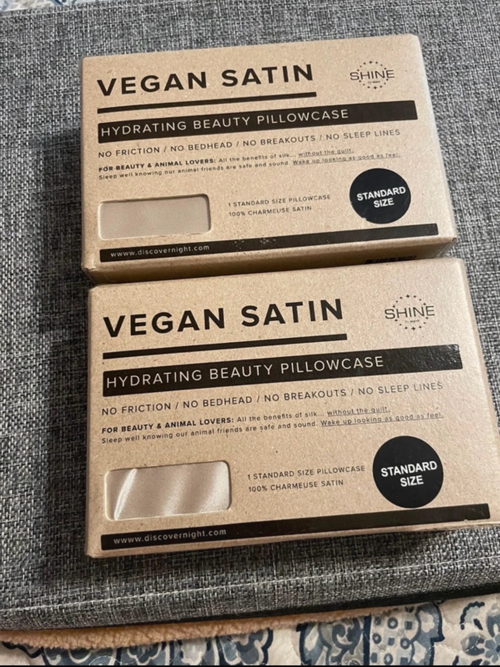 Vegan Satin Hydrating Beauty Pillowcase - Champagne by